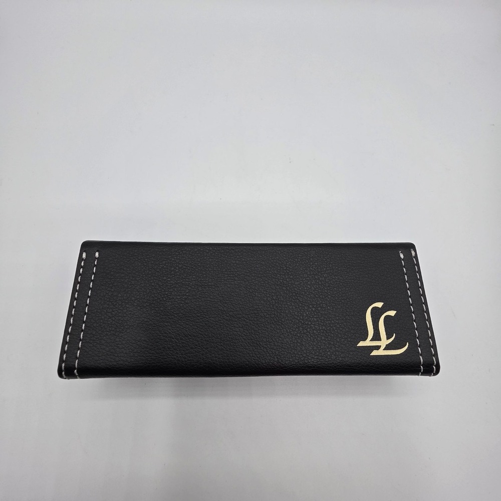 LISA LOEB EYEWEAR Black Faux‎ Leather Folding Glasses Case for Sunglasses